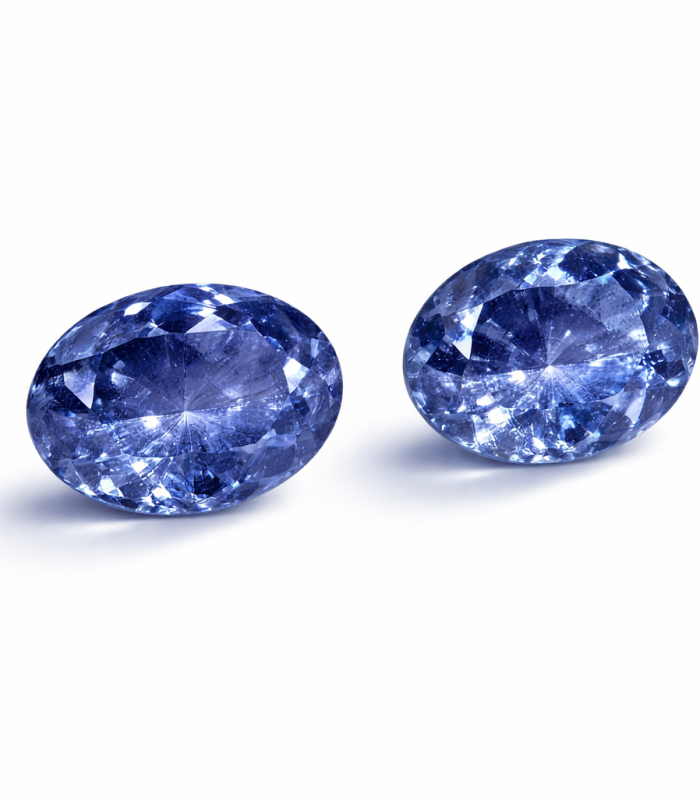 Pair of Natural Blue Sapphires — 0.69 & 0.74 Carat (Heated)